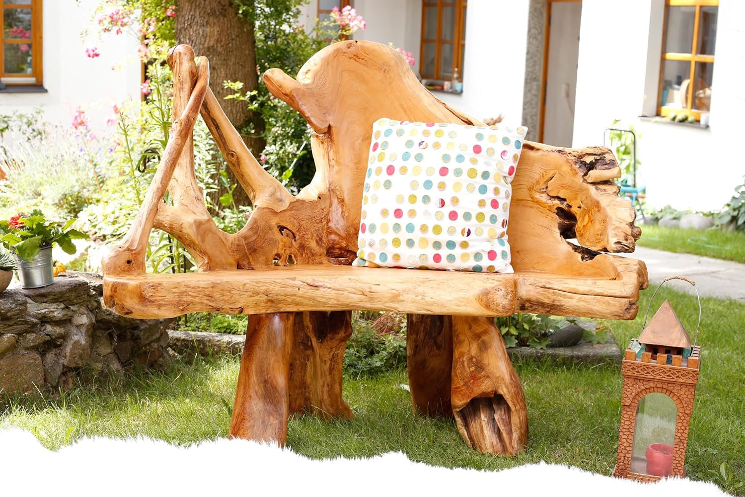 Windalf Hobbit Sitzbank Gartenbank RUBBY 134 Cm Handarbeit Wurzelholz