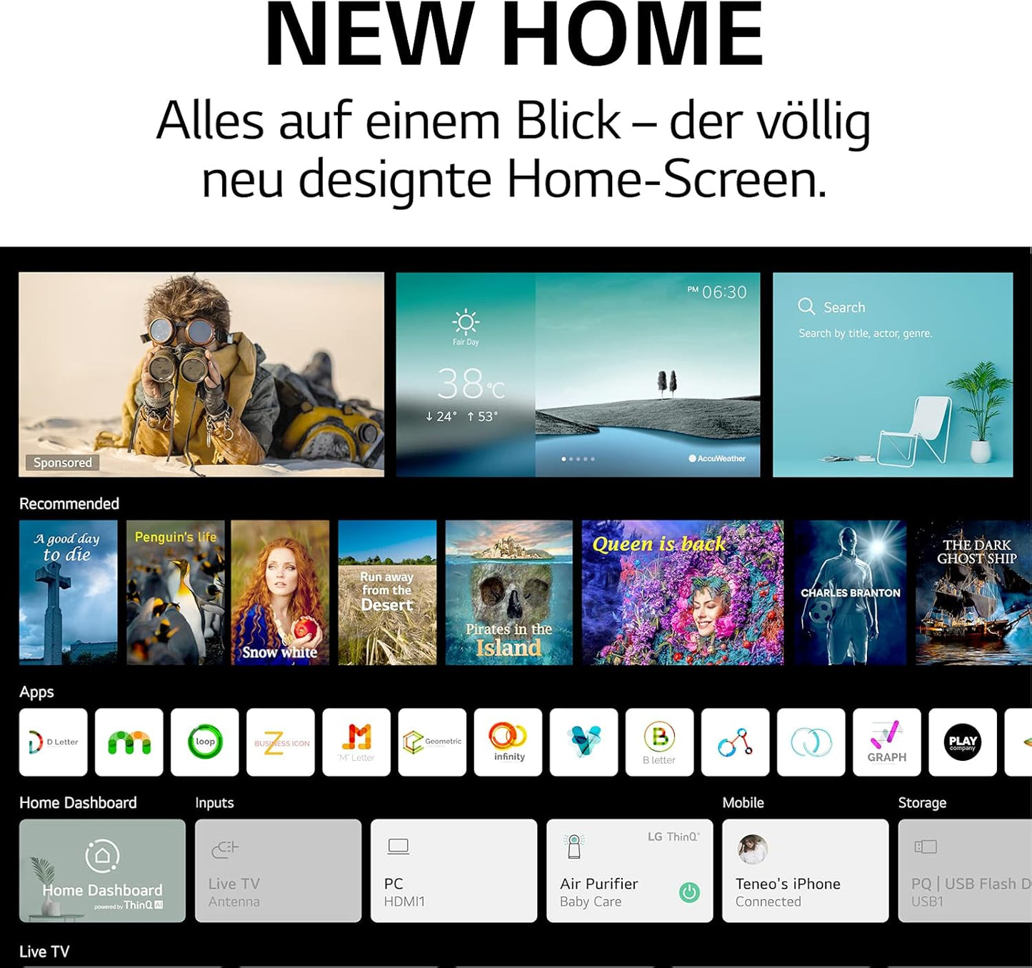 LG Electronics 55NANO759PR TV 139 Cm (55 Zoll) 4K Nanocell Fernseher (Active HDR, 60 Hz, Smart TV) [Modelljahr 2021], Schwarz