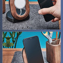 Wooden Desk Shelf Accessories Walnut Wireless Magnetic Charger Wireless Charging Stand For Magsafe