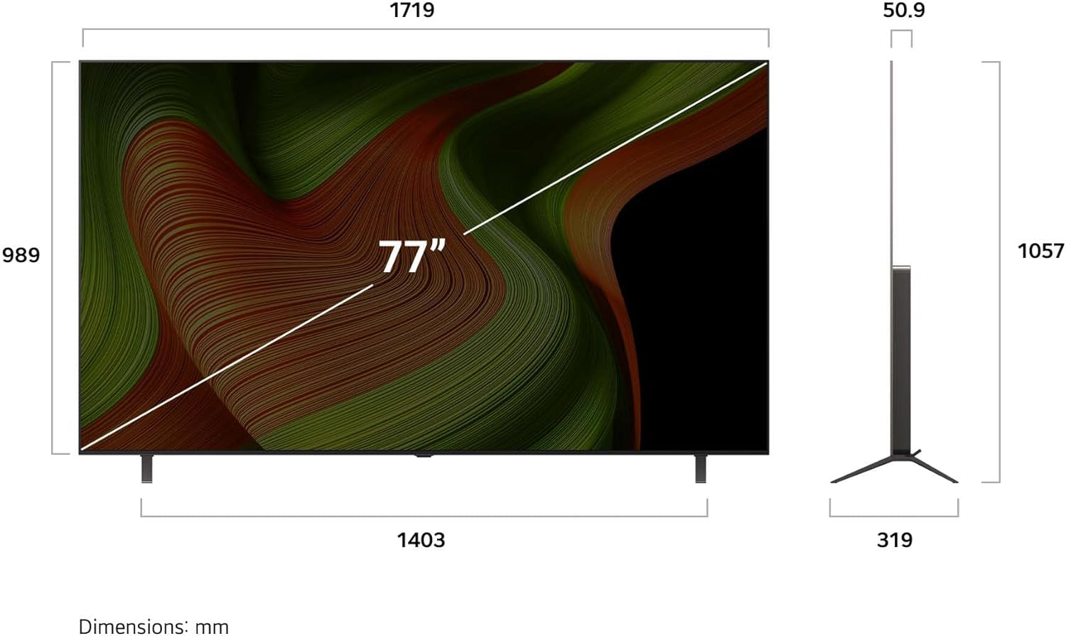 LG OLED77B59LA TV 77 Zoll (195 Cm) 4K OLED AI TV (Α8 Gen2 4K AI Prozessor, Webos 25, 120Hz) [Modelljahr 2025]