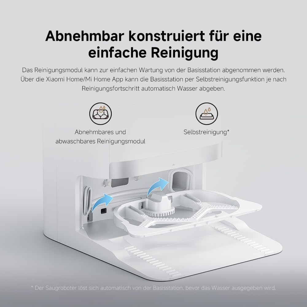 Xiaomi Robot Vacuum X20+ Saugroboter Mit Absaugstation Und 4L/4L Frisch- & Altwassertank - 2 Rotierende, Auto-Trocknung Wischmops, Bis 280M² Wischen, 6000Pa Saugkraft, Lds-Navigation, Alle Bodentypen