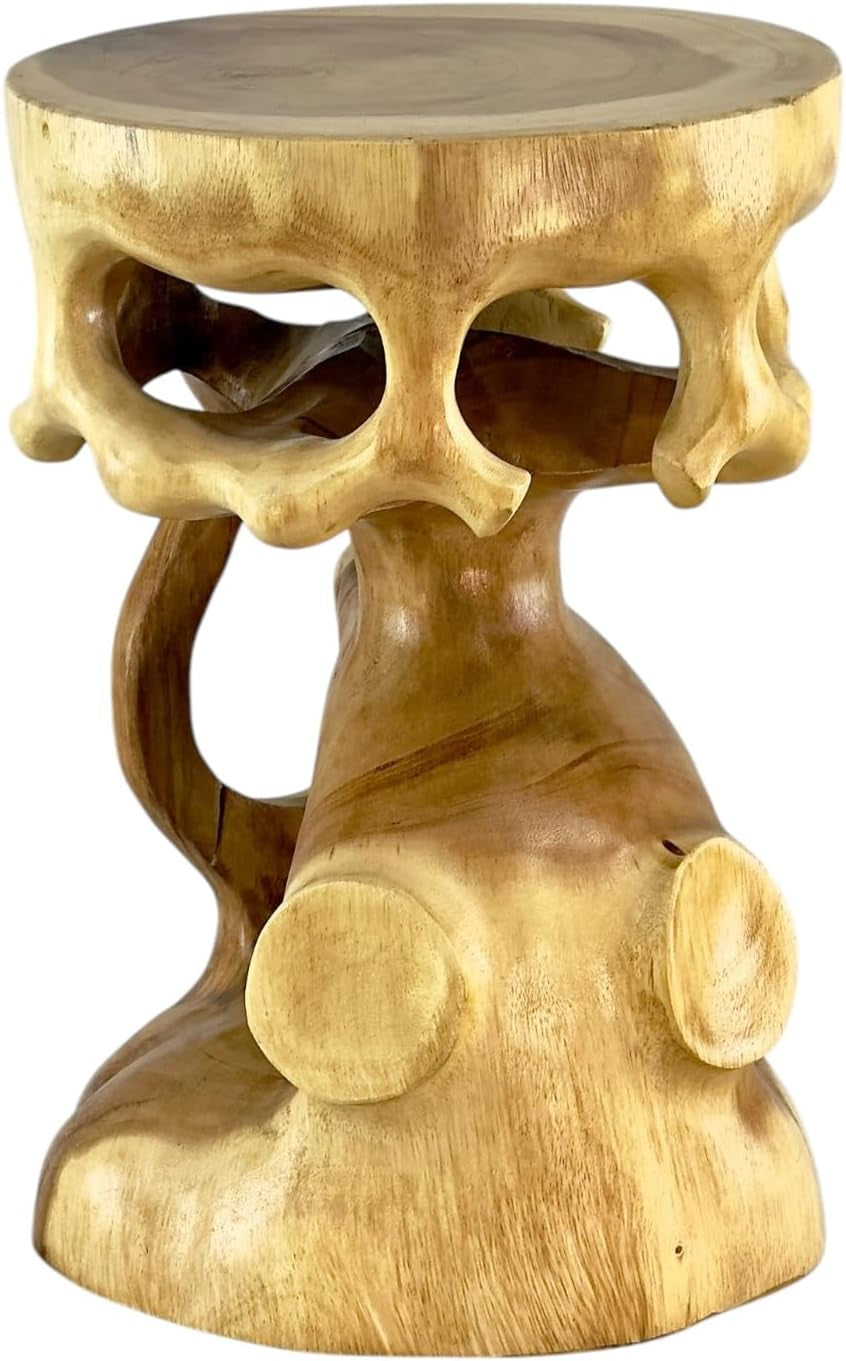 Holzhocker Rund Natur Holz Hocker Möbel Ca. 40 Cm Blumenhocker Massiv Unikat Beistelltisch Ablagetisch