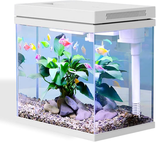 13.5L Nano Fischtank Aquarium Mit Led-Leuchten & Filtersystem, Filtermedien, Tropischeaquarien (13.5L)