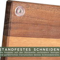 WALDWERK Schneidebrett 3Er Set (40X30 / 33X24 / 26X18Cm) Aus Massiver Akazie - Schneidebretter Mit Brettständer - 2Cm Dicke Holzbretter Mit Saftrille - Design Schneidebrett Set