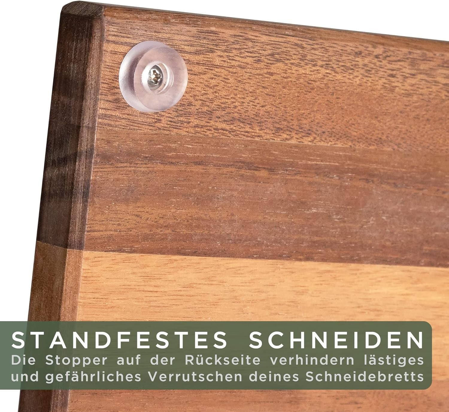 WALDWERK Schneidebrett 3Er Set (40X30 / 33X24 / 26X18Cm) Aus Massiver Akazie - Schneidebretter Mit Brettständer - 2Cm Dicke Holzbretter Mit Saftrille - Design Schneidebrett Set