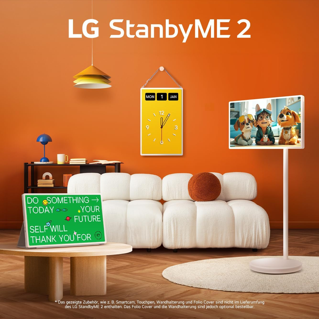 LG 27LX6TDGA TV (27 Zoll) Lifestyle TV Stanbyme 2 (QHD Touchscreen, 60Hz, Integrierter Akku, Streaming Apps) Beigefarben
