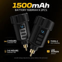 Tattoo Maschine Set Kabellos Mit 2Stk 1500Mah Led-Digitalanzeige Tattoo Akku 20Stk Tattoo Nadeln 11 Tattoo Farbe,Tattoo Starter Set Komplett Für Anfänger Und Tattoo Künstler