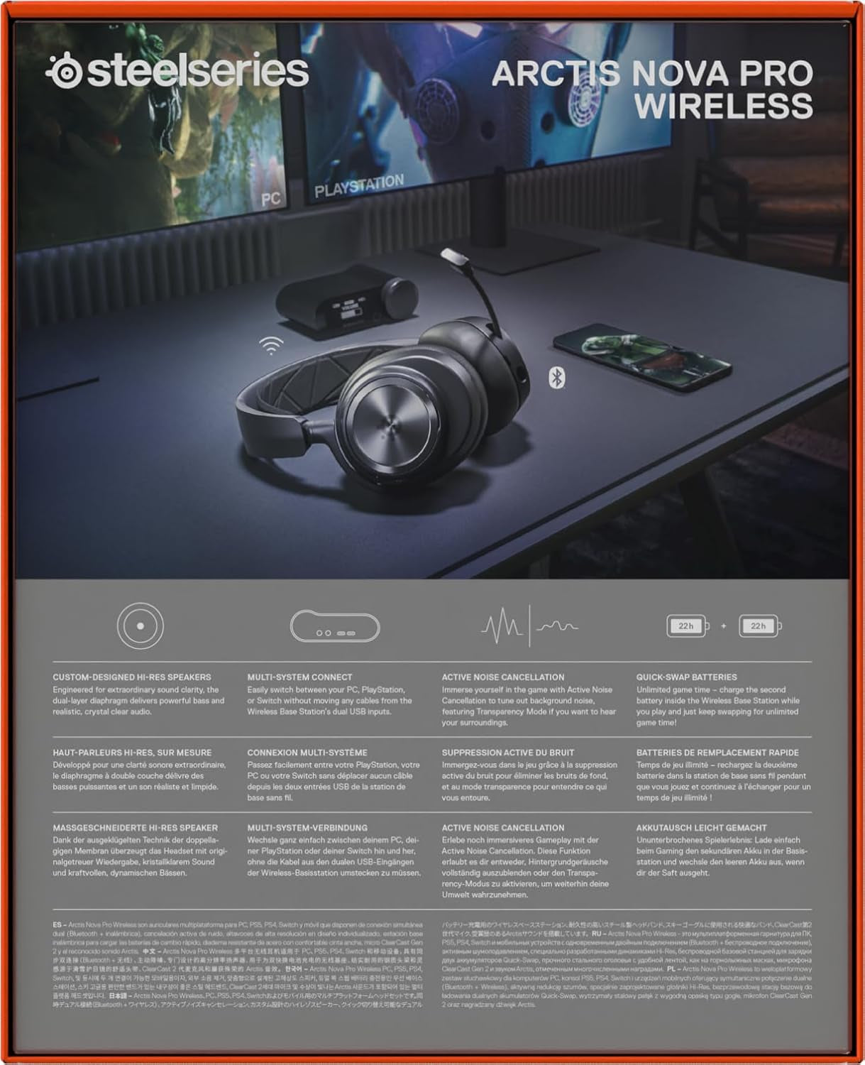 Steelseries Arctis Nova Pro Wireless - Multi-System Gaming Headset (PC, PS5, Switch + Bluetooth) - Hi-Fi-Treiber - Infinity Power System Mit 2 Akkus - Active Noise Cancellation - Clearcast Gen2 Mikro