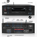 Pyle Amplifier, 5.2 Kanal Bluetooth Verstärker, 1000W AV Receiver Mit 2 UHF Kabellosen Mikrofonen, 4K UHD TV HDM/USB/MP3 Unterstützung, Heimkino & Karaoke Sound System