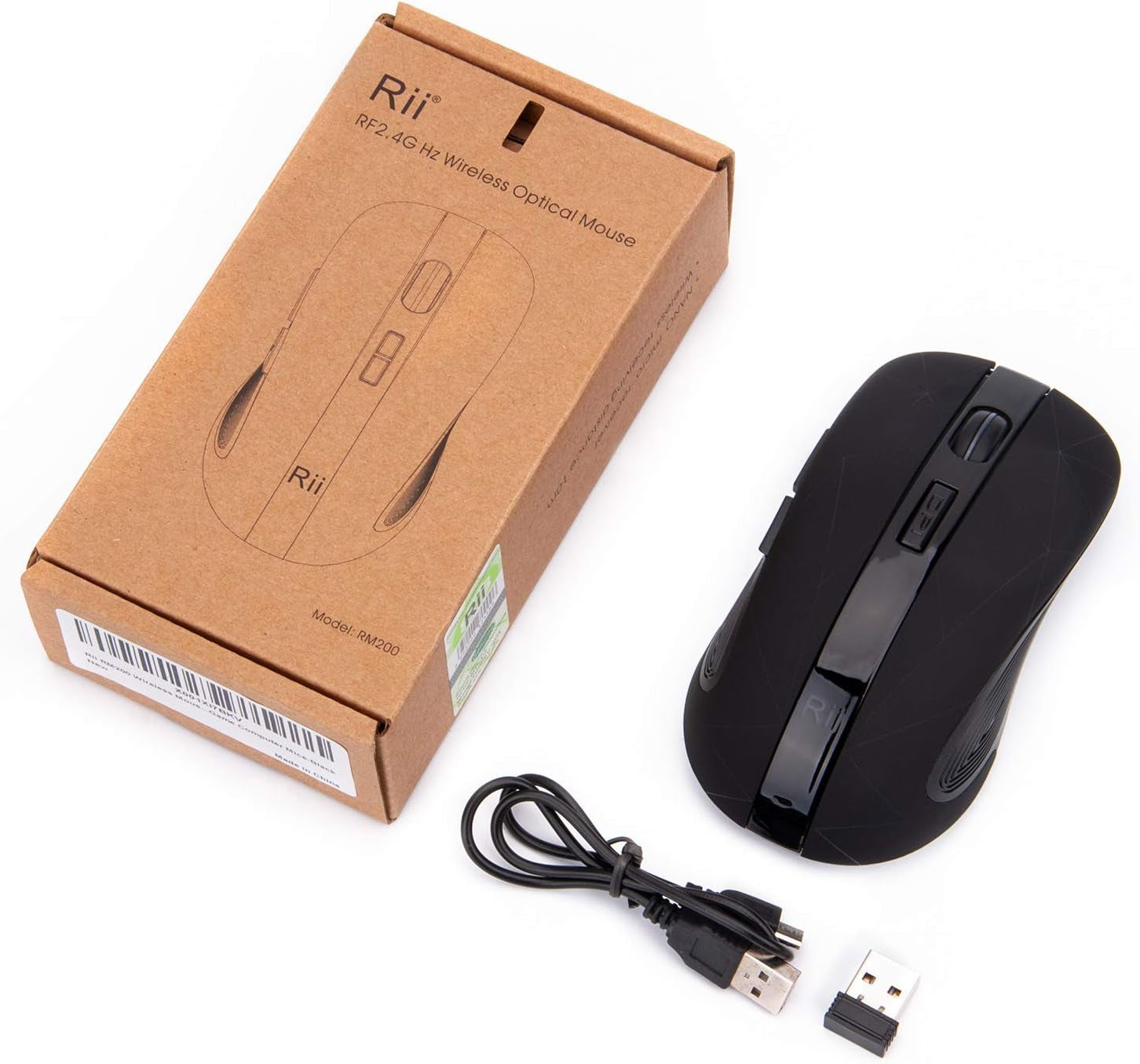 Kabellose Funkmaus, 2.4G Optische Maus Mit USB Nano Empfänger, 7 LED Beleuchtung Für Windows/Mac/Linux, Office Home, Schwarz