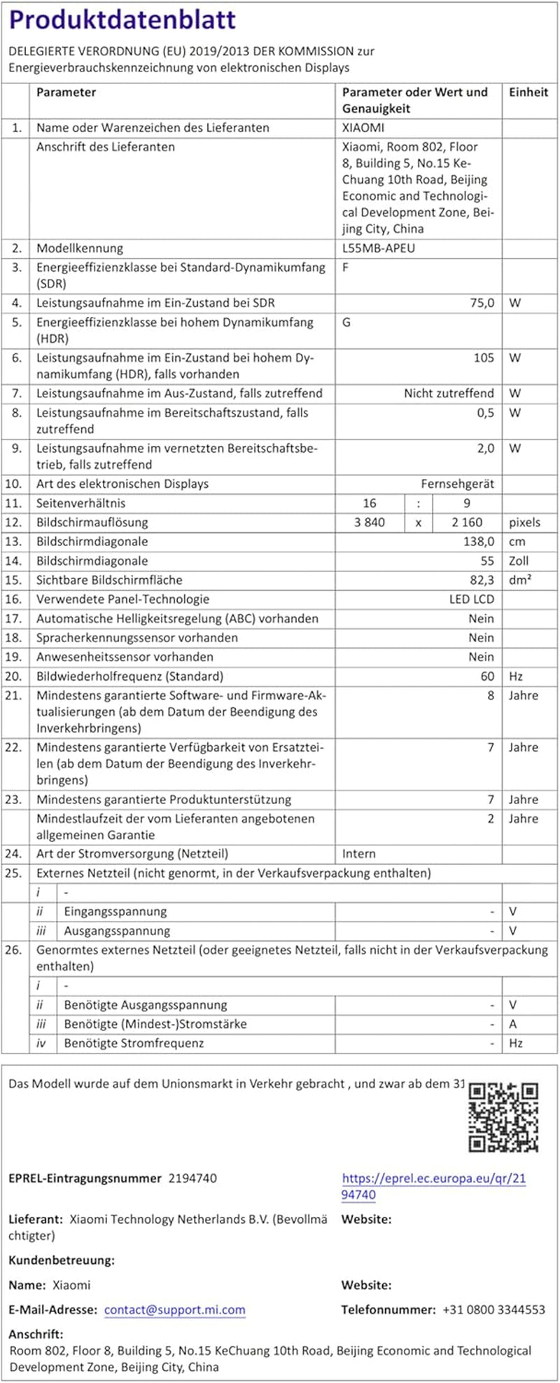 XIAOMI a Pro, 55" (140 Cm), 4K UHD QLED, Smart TV, Google TV, Triple Tuner DVB-C/S/S2/T/T2, HDR10+, Game Boost 120Hz, MEMC, Sprachsteuerung Mit, 2+8GB, Kompatibel Mit Apple Airplay & Google Cast