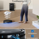 ECOVACS DEEBOT T50 OMNI Gen2 Saugroboter Mit Wischfunktion, 21.000 Pa, Ausziehbare Seitenbürste Und Mopp, Zerotangle 2.0, Moppwäsche Mit 75°C Heißem Wasser, All-In-One Station, Ultradünn 81 Mm,Schwarz