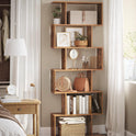 VASAGLE Bücherregal, Regal Mit 6 Ebenen, 24 X 70 X 191,6 Cm, Standregal, Büroregal, Freistehend, Dekoregal, Zur Präsentation, Modern, Für Wohnzimmer, Schlafzimmer, Büro, Vintagebraun LBC61BX