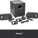 Logitech Z407 Bluetooth-Computerlautsprecher Mit Subwoofer Und Kabelloser Steuerung, Raumfüllendem Sound, Premium-Audio Mit Mehreren Eingängen, Usb-Lautsprechern - Graphit