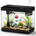 Fishkeeper Nano Aquarium Komplettset, 9L Mini Aquarium Starterset Mit LED, 4-In-1 Smart-Aquarien Selbstreinigende Pumpe & Filter, Klein Aquarien Set Komplett Mit Aromatherapie, Temperaturanzeig, Timer