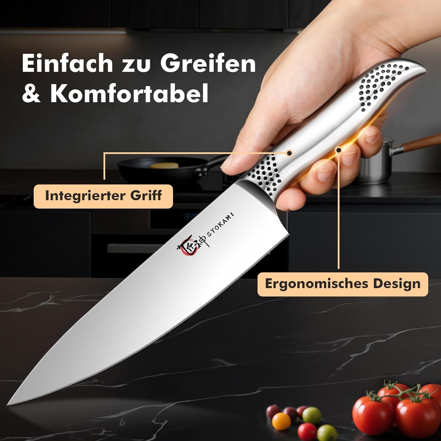Japanisches Küchenmesser Set, Magnetisches Messer Set Mit Block Und Schärfer, Edelstahl-Messerset Als Geschenk Für Paare, Hochzeiten, Frauen Oder Mütter, Inklusive Geschenkbox, 14-Teilig, Black Dot