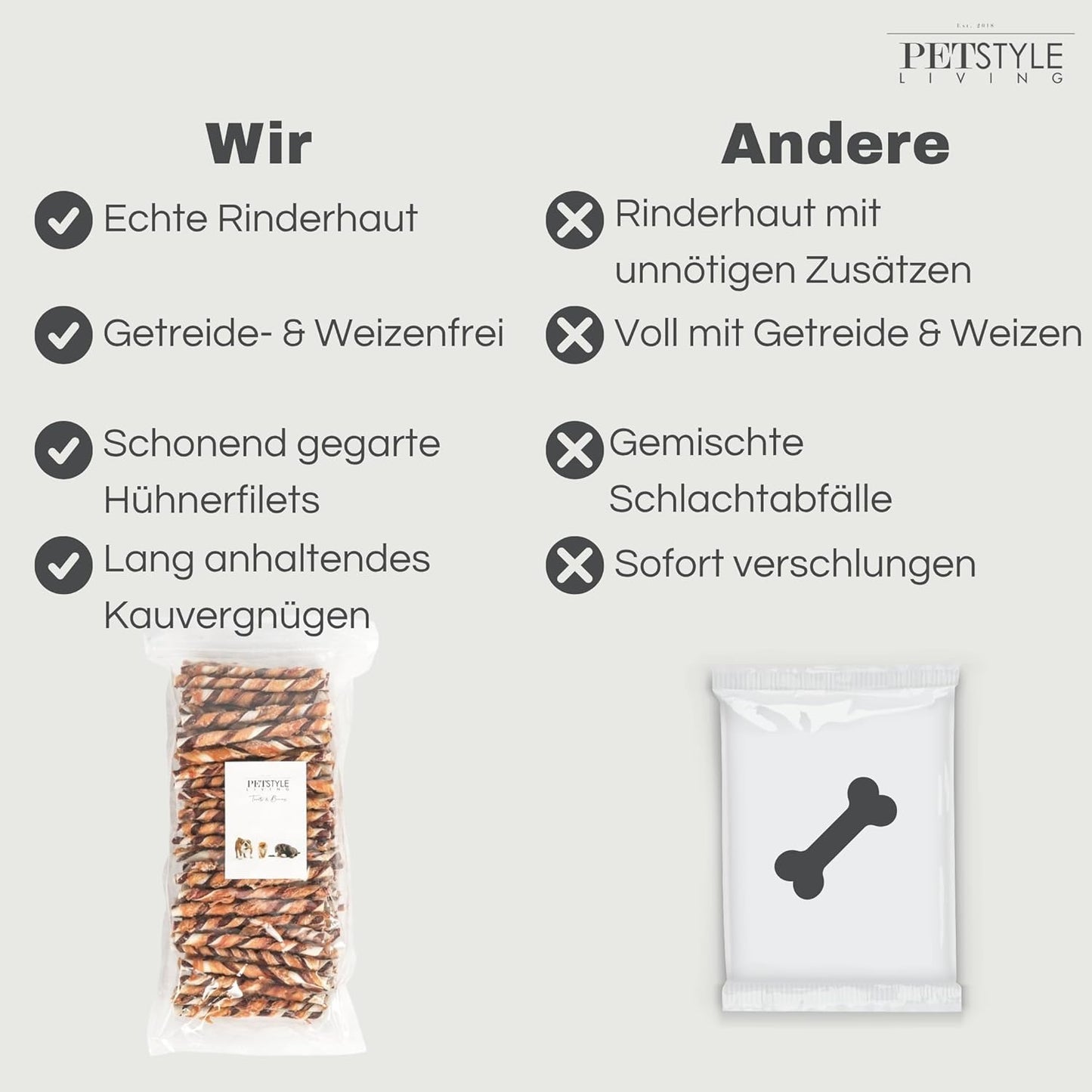 Kaustange Mit Huhn & Rind - Hundesnack - 12,5Cm - 100 Stück