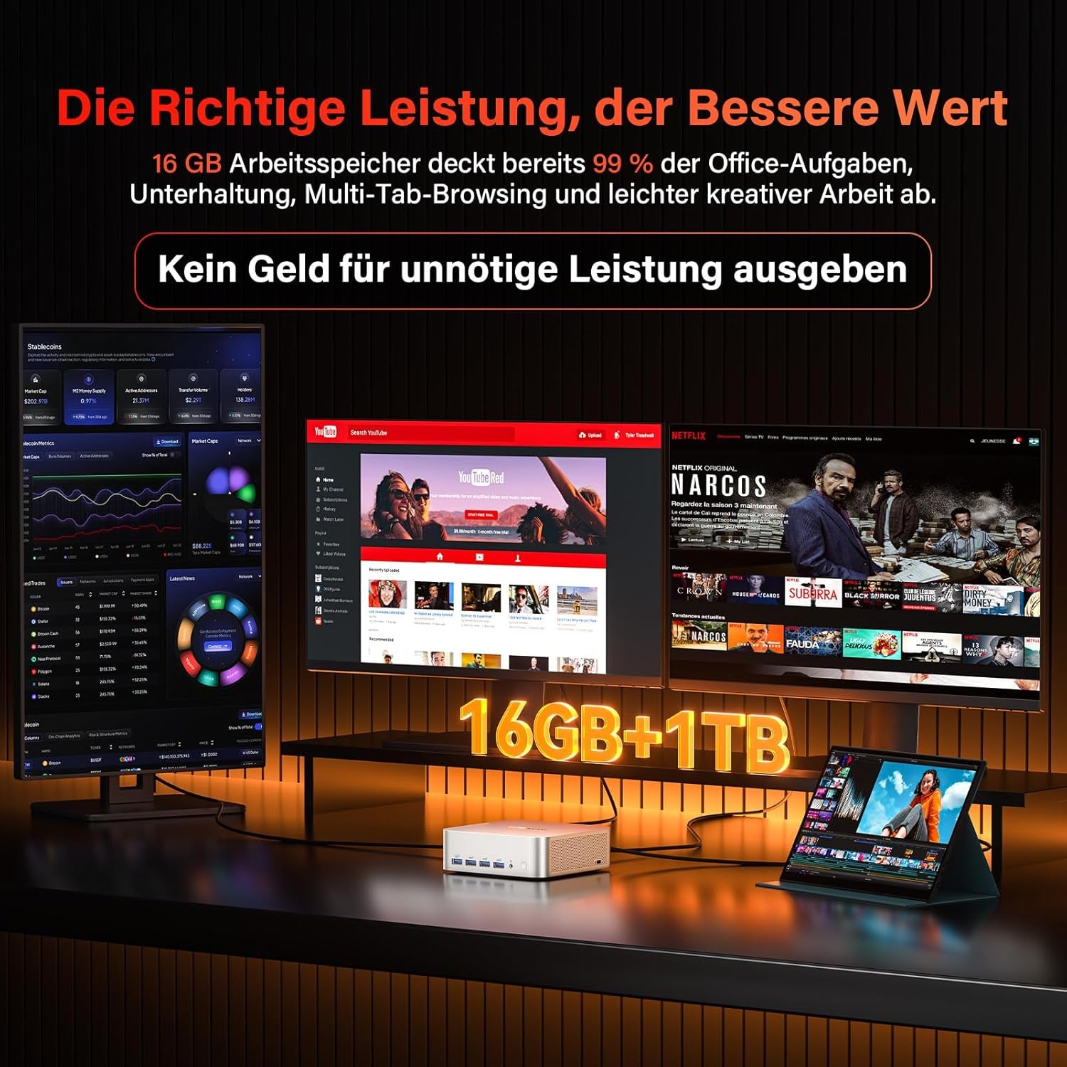 GEEKOM AI Mini PC A7 Max [2026 Edition] Mit AMD Ryzen 9 7940HS | Aufrüstbarem DDR5 Ram(Kein Festgelegter LPDDR, Bis Zu 128 GB) + 1TB Ssd(Bis Zu 4TB), Mini PC Windows 11 Pro | 4 Modus | Sd-Slot