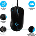 Logitech G403 HERO Gaming-Maus Mit HERO 25K DPI Sensor, LIGHTSYNC RGB, Geringes Gewicht Von 87G Und Optionales 10G Gewicht, Geflochtenes Kabel, Pc/Mac - Schwarz