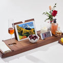 Bamboo bathtub rack, retractable and non-slip bamboo bath reading shelf, support, bathroom cabinet tray