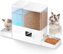 Rojeco 2-In-1 Futterautomat Und Wasserspender, 5L Trockenfutter Automat Für Katzen Mit 3.5L Wassertank, Programmierbarer Futterspender Katze Mit Led-Display, Für Kleine Und Mittelgroße Haustiere