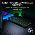 Razer Blackwidow V4 Low-Profile Hyperspeed - Kabellose, Flache Mechanische Gaming-Tastatur (Hyperspeed Wireless & BT, Multifunktionaler Drehregler & 11 Funktionstasten) Orange Switches | De-Layout