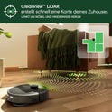 Irobot Roomba plus 405 Combo Robot + Autowash Dock Saugroboter Mit Wischfunktion - Clearview Lidar - 7000Pa - Dualclean Wischpads - Smartscrub - Teppicherkennung - 75 Tage Entleerung - Schwarz