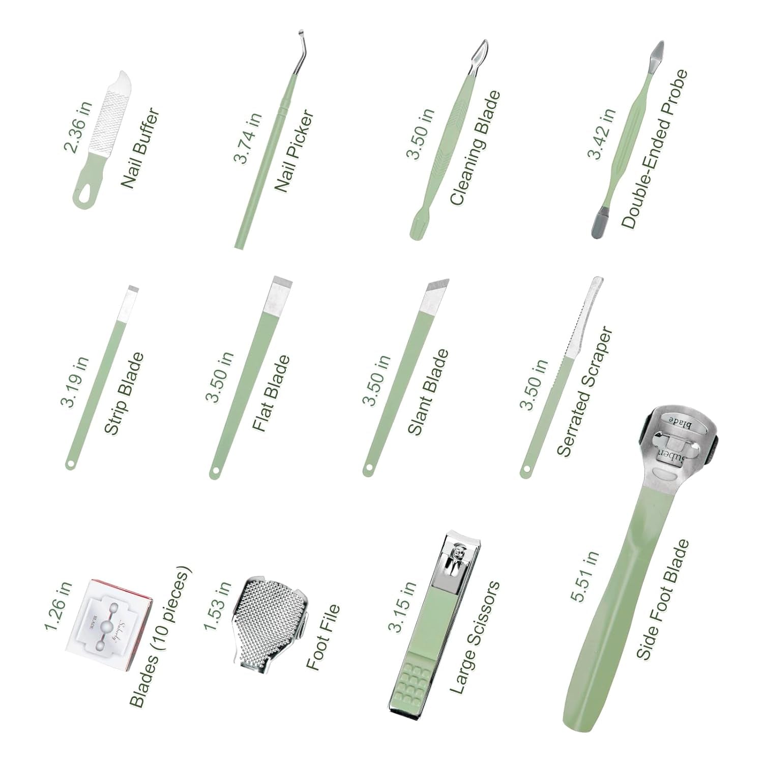 Madenia Nagelknipser Set Professionelle: 35 in 1 Tragbaren Maniküre Pediküre Set Für Zuhause & Reisen, Edelstahl Nagelknipser Beauty Nagelpflege Werkzeuge Kit Für Männer Und Frauen (Grün)