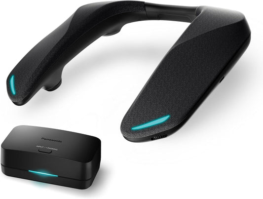 Panasonic SC-GNW30 Kabelloser Heimkino Nacken-Lautsprecher Surround Sound System Mit Integriertem Mikrofon; HDMI 2.1, USB, Bluetooth 9H Akkulaufzeit, Kompatibel Mit TV, PC, Macos, Ps4/Ps5/Switch/Xbox