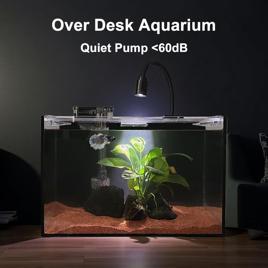 11L Ultra-Klar Aquarium-Set Mit Led-Beleuchtung, Filter, Sand & Steinen - Regenwald-Stil Fischbecken 30X18X20Cm