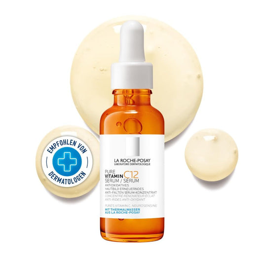 La Roche Posay Pure Vitamin C12 Serum, Anti-Aging-Pflege Mit 12 % Vitamin C, Regenerierende Anti-Falten-Gesichtspflege, Straffend, Aufhellend Und Antioxidativ, Gegen Pigmentflecken, 30 Ml