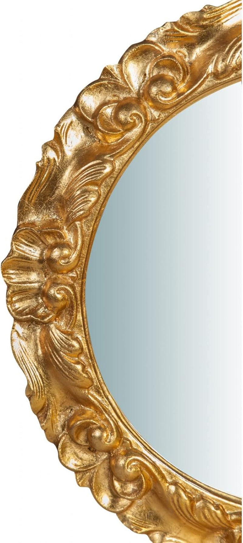 BISCOTTINI INTERNATIONAL ART TRADING Wandspiegel Für Badezimmer Und Schlafzimmer 42 X 42 X 4 Cm | Wandspiegel Mit Haken | Goldspiegel