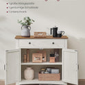 VASAGLE Küchenschrank, Sideboard Mit Schubladen, Aufbewahrungsschrank Mit Türen, Verstellbare Ablage, Landhausstil, Für Wohnzimmer Küche, 40 X 80 X 80 Cm, Vintageweiß-Honigbraun BBK341W01