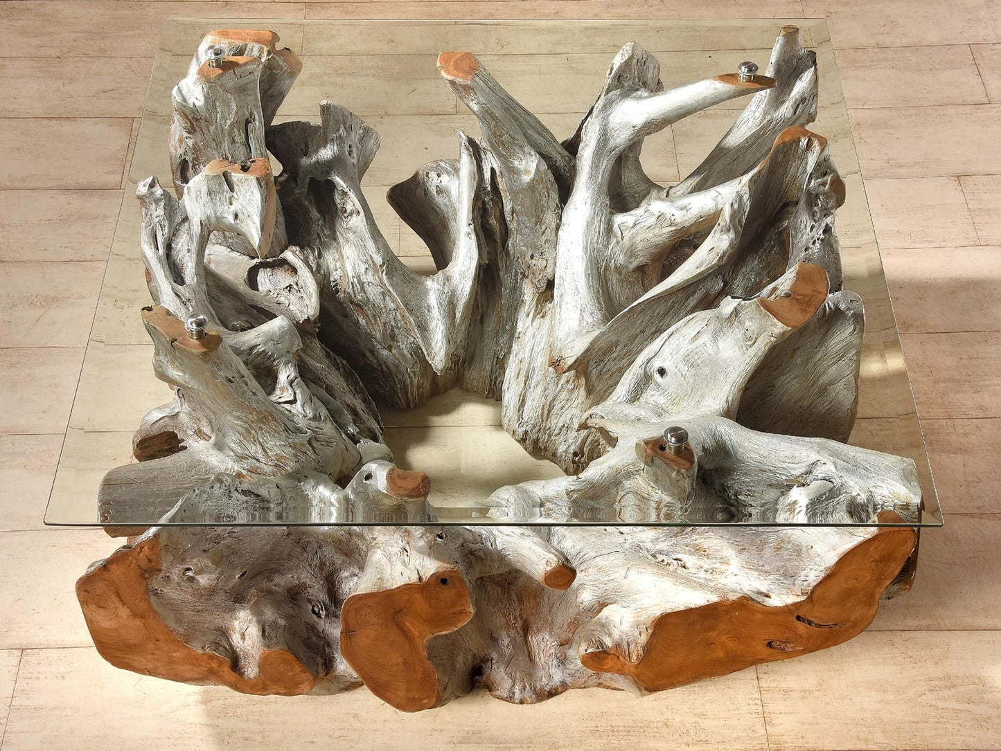 Sofatisch 100X100 Cm Aus Wurzelholz Couchtisch Wohnzimmertisch Holz Schwemmholz Recycling