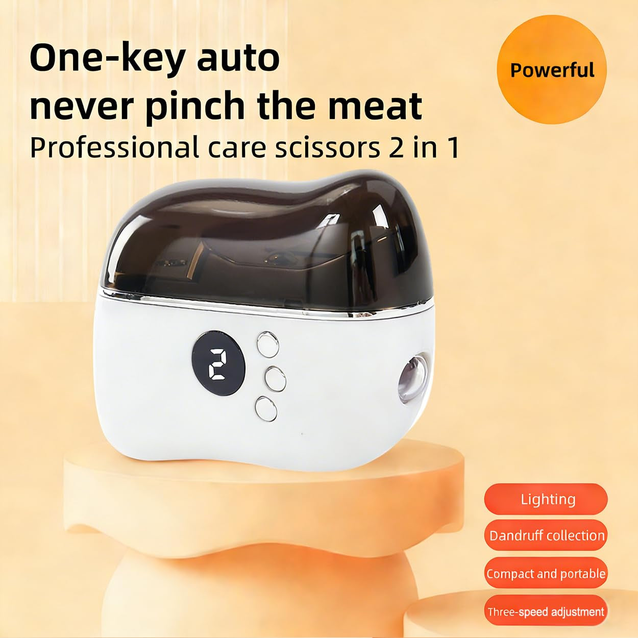 Elektrischer Nagelschleifer +Adlerknipser Set - 3-In-1 Mit Integriertem Purpurlicht, 3 Geschw, Leise - Inkl. Staubauffang, Alloy-Scheiben, Für Maniküre/Pediküre、Dicke、Spröde Nägel & Die Ganze Familie