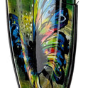 Glas Art Bodenvase Schmetterling - Glas - Blau Grün - Höhe 57Cm X Breite 35Cm - Handbemalt Und Nicht Wasserdicht