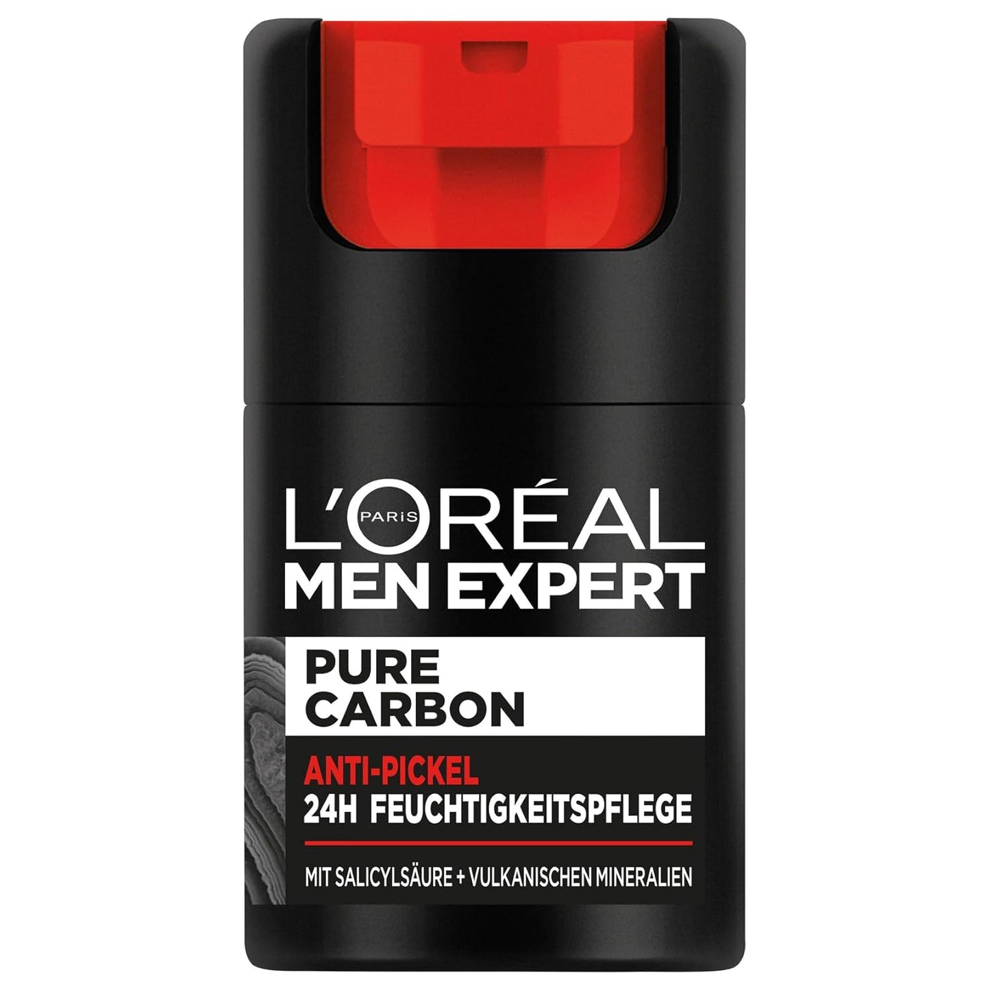 L'Oréal Men Expert Anti-Pickel Gesichtspflege Für Männer, Feuchtigkeitscreme Gegen Mitesser Und Pickel Unreinheiten, Gesichtscreme Für Herren Mit Salicylsäure, Pure Carbon, 1 X 50 Ml