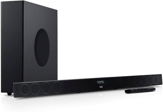 Teufel CINEBAR 11 Mk4-2.1 Dolby Atmos Soundbar Mit Kabellosem Platzsparender Subwoofer, Bluetooth, HDMI 3D ARC CEC, 4K Pass Through, Touch Panel - Schwarz