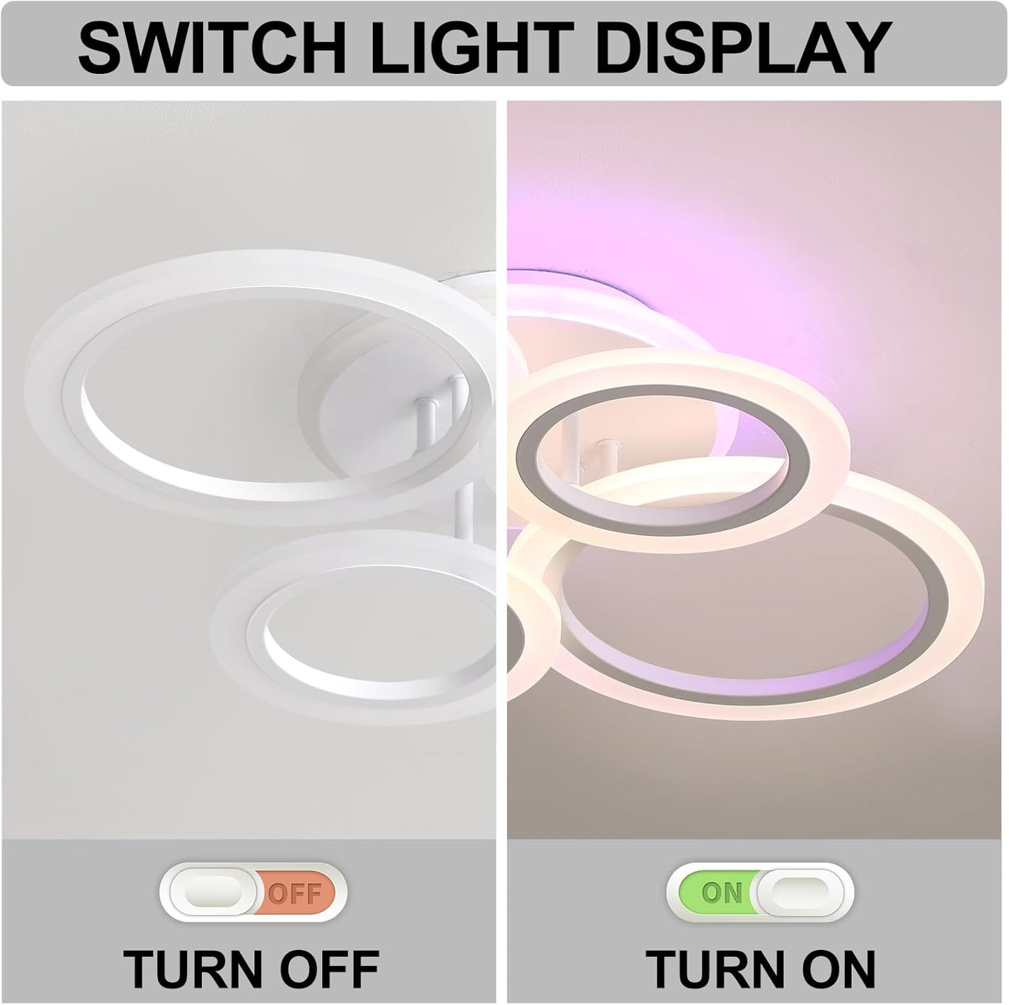 Led Deckenleuchte,50W Deckenlampe Mit Fernbedienung Rund,Weiße Schlafzimmerlampe Dimmbar,Modern Wohnzimmerlampe,Led Lampen Deckenlampen Für Schlafzimmer Küche Flur Kinderzimmer,3000K-6000K