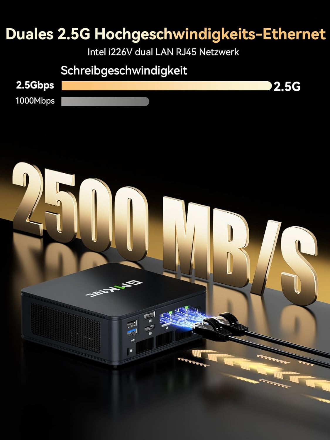 Gmktec Mini PC Ryzen 5 7640HS (Stärker 6800H) Mit Grafikkarte AMD 760M, 16GB DDR5 RAM 512G Pcie3.0 SSD, M6 Ultra Gaming Mini PC Mit Dual 2.5G Lan/Wifi 6E/Triple 4K Display/Usb 4.0 Für Spiele Und Büro