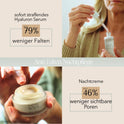 Mellow NOIR Anti-Falten Nachtpflege Duo - Hyaluronserum Mit Täglicher Nachtcreme - Sofort Straffend, Reduziert Sichtbare Poren & Rötungen - Für Eine Ebenere Haut - Vegan - Zertifizierte Naturkosmetik