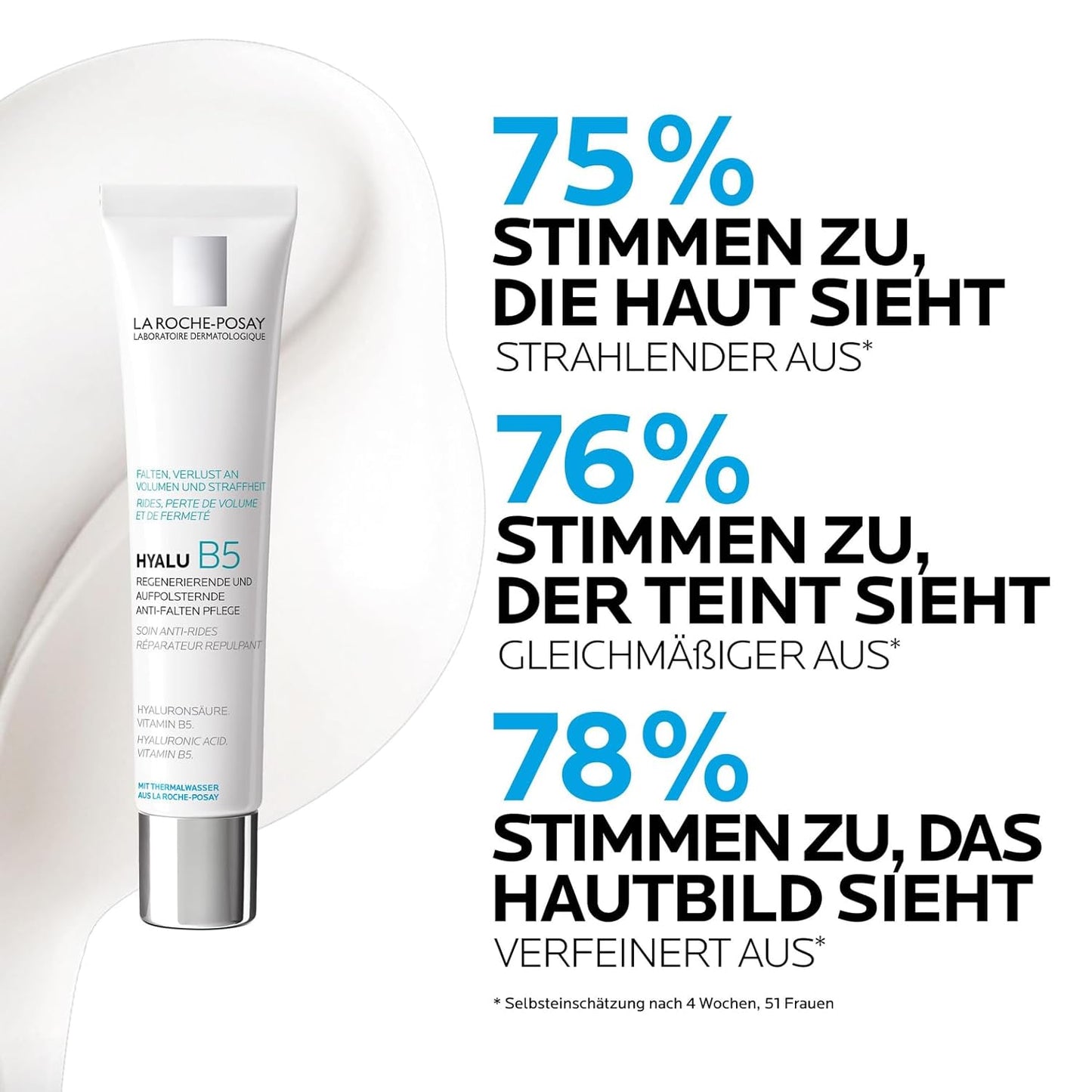 La Roche Posay Anti-Aging-Creme, Für Empfindliche Haut, Regenerierend Und Aufpolsternd, Mit Kurz- Und Langkettigem Hyaluron Und Vitamin B5, Hyalu B5 Pflege, 40 Ml