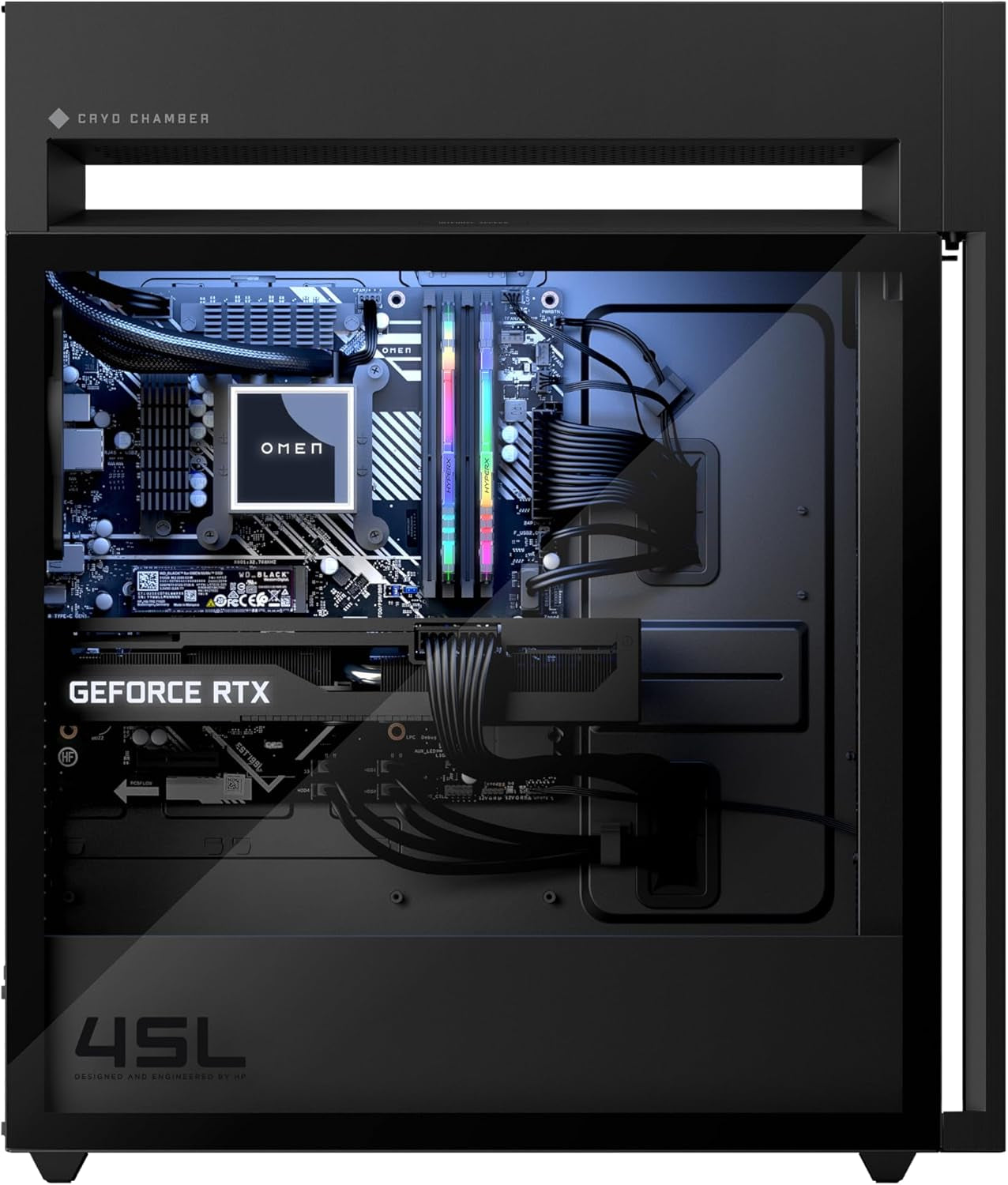 Omen 45L Gaming Desktop PC | Gt22-3295Ng | Intel Core Ultra 9 285K | 64 GB DDR5 RAM | 3 TB SSD | NVIDIA Geforce RTX 5090 (32 GB GDDR7) | Win11 | Flüssigkeitskühlung | Tower PC | Schwarz