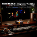 Fosi Audio MC331 Röhrenvollverstärker Mit DAC, 2 Kanal Heim Stereo Audio Verstärker Für Hifi Regallautsprecher/3,5Mm Kopfhörer, Retro Vu-Messer Vorverstärker Mit Bluetooth Und Usb/Opt/Coax/Rca