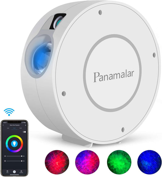PANAMALAR Smart Sternenhimmel Projektor, WLAN LED Projektor Galaxy Sternenlicht Kinder Mit Sprachsteuerung Von Alexa/Timer,Nachtlicht Geschenk Für Kinder Party Weihnachten (Sk20-White)