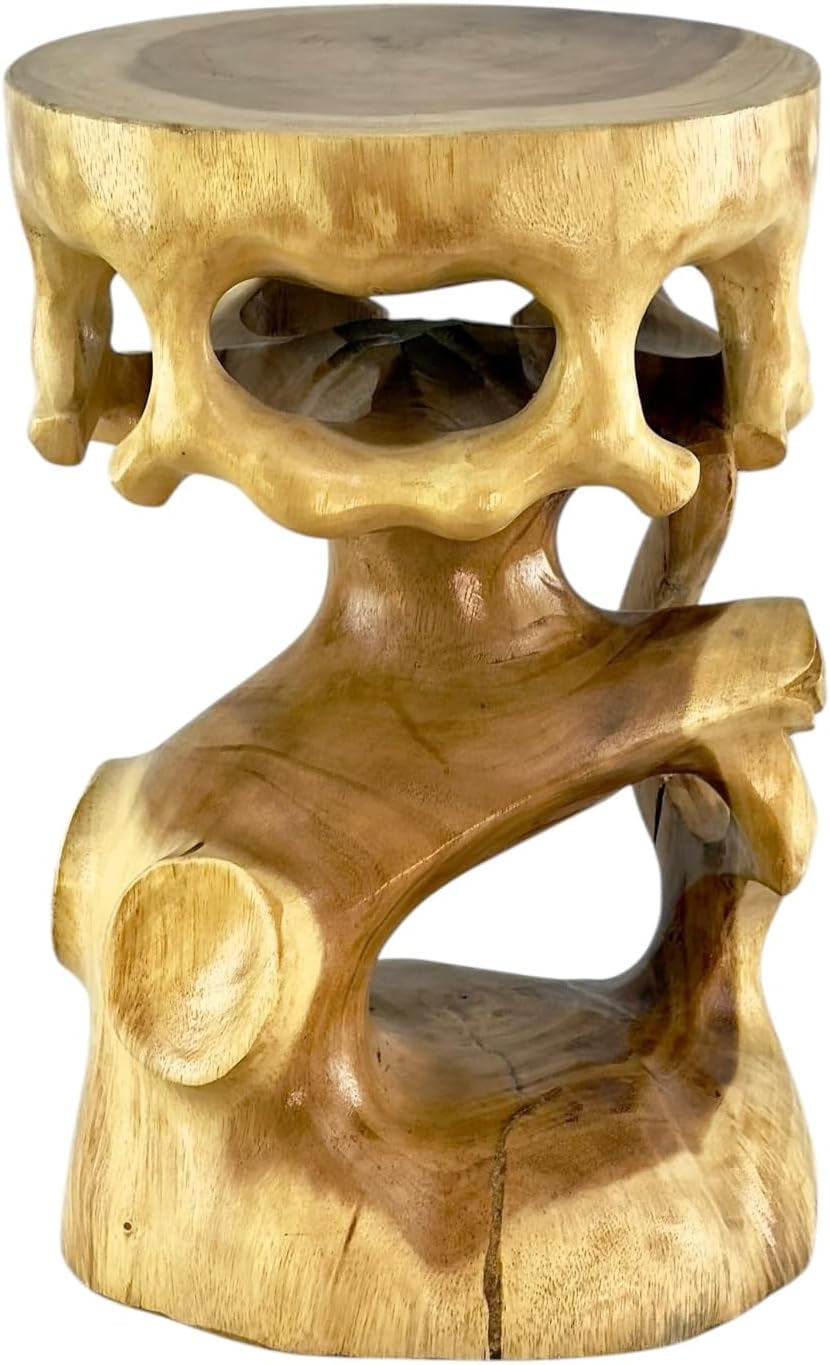 Holzhocker Rund Natur Holz Hocker Möbel Ca. 40 Cm Blumenhocker Massiv Unikat Beistelltisch Ablagetisch