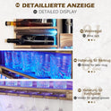 Yorbay Weinregal Mit Led-Licht Palette Beflammt Holz, Wandbar Mit Korkhalter, Für Weingläser, Whiskygläser, Flaschenhalter Hausbar, Vintage, Geschenk