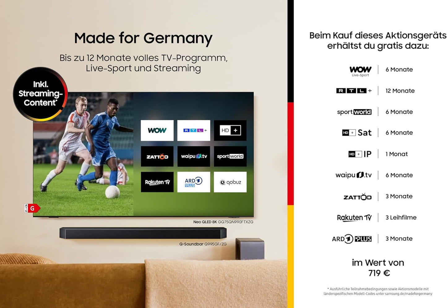 Samsung Neo QLED 8K QN900F 75 Zoll (189 Cm) Mini LED Fernseher, Antireflexion, 8K AI Upscaling, Metal Frame Design, Knox Security, Dolby Atmos, Art Store Galerie, Samsung Vision AI Smart TV