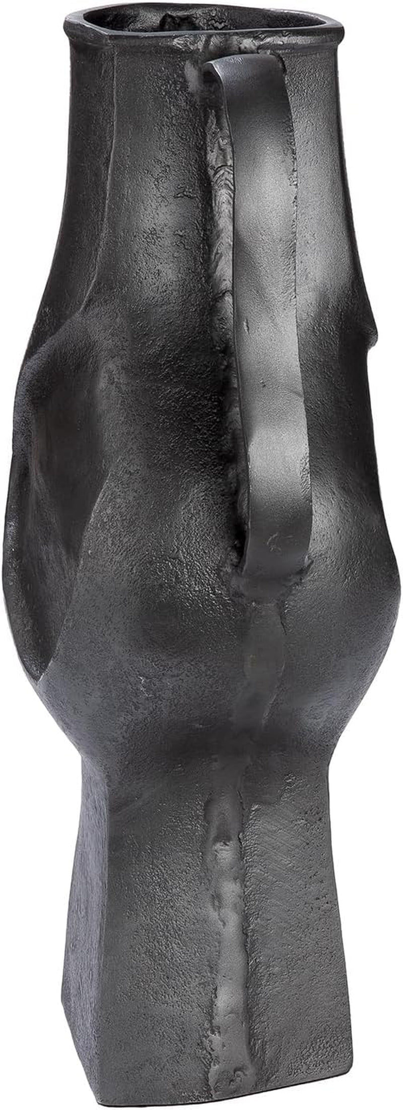 GILDE Vase Antigua Aus Aluminium - Bauchig - Schwarz - Höhe 43Cm X Breite 24Cm - Wasserdichte Blumenvase