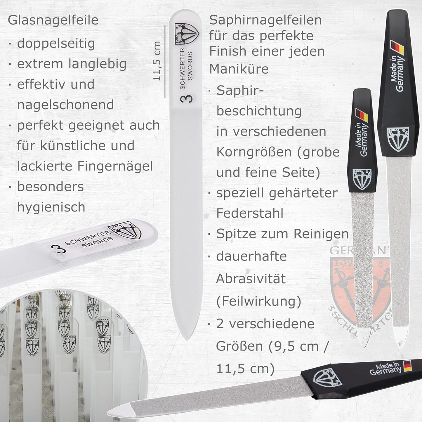 DREI SCHWERTER - 16-Tlg. Maniküre Pediküre Set 'Cinisello' Hochwertiges Nageletui Aus Echtleder Für Die Hand- Und Fußpflege Inhalt: Nagelschere, Nagelknipser, Pinzette Und Vieles Mehr!
